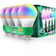 Nous Becuri Inteligente LED 9W pentru Dulie E27 RGB 810lm 4 Bucăți