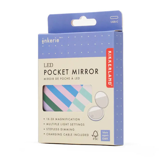 Kikkerland Makeup Mirror Purse with Light 9x1.5cm