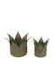 Artekko Metal Plant Pot Green Set of 2