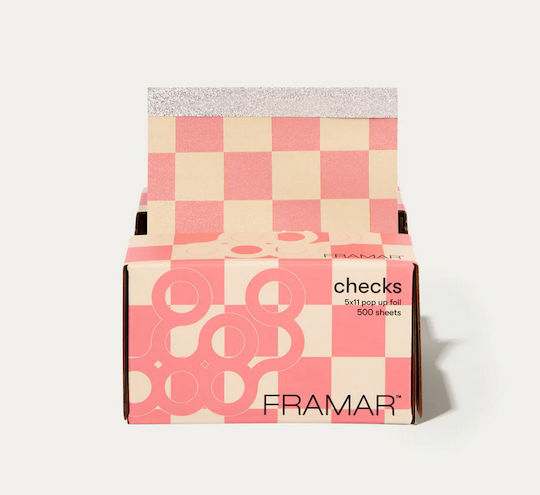 Αλουμινοχαρτο Φυλλα 5x11 Beige Pink Checkered Framar 500τεμ 13089