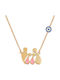 VTJ Necklace Family In Pink Gold Plated Silver Pink