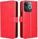 Realme Note 70t Oem Flip Wallet Synthetic Leather Pu Red Wallet Stand Strap Mobile Phone Case
