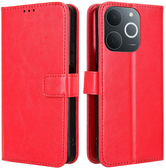 Realme Note 70t Oem Flip Wallet Synthetic Leather Pu Red Wallet Stand Strap Mobile Phone Case
