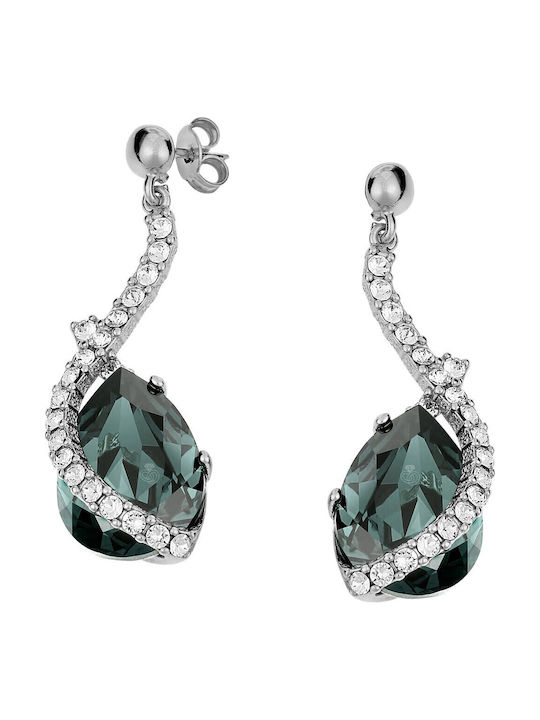 Verorama Silver Earrings with Gray Stones