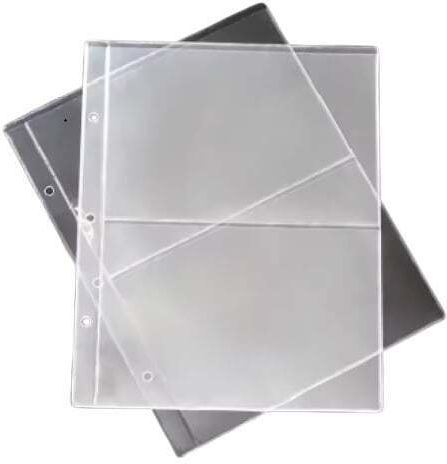 Set 10 Foițe Pentru Legătorie Pentru Bancnote 2 Buzunare 18 X 12 Cm Transparente 3 Găuri 5.5x7x7x5.5 Cm Er D L