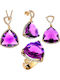 Verorama Set with Necklace Earrings & Ring from Gold Plated Silver with Stones