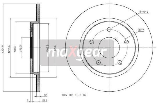 Δίσκος Φρένων Chrysler Πίσω Voyager 08 04721996aa
