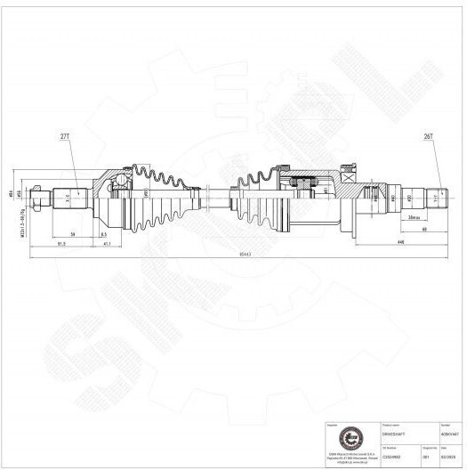 Ημιαξόνιο Jaguar X-type I Εμπρός Δεξιά C2s24982