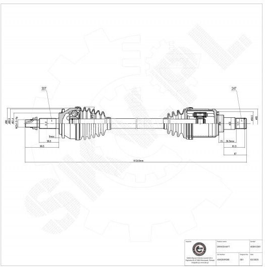 Jumătate De Axă De Transmisie Toyota Verso Față Stânga 434200f080