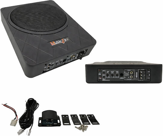 Subwoofer Audio Auto Activ Slim Sub Scaun 8"/10" Musicfire 1500w Cu Amplificator Integrat Bass Boost & Telecomandă Negru