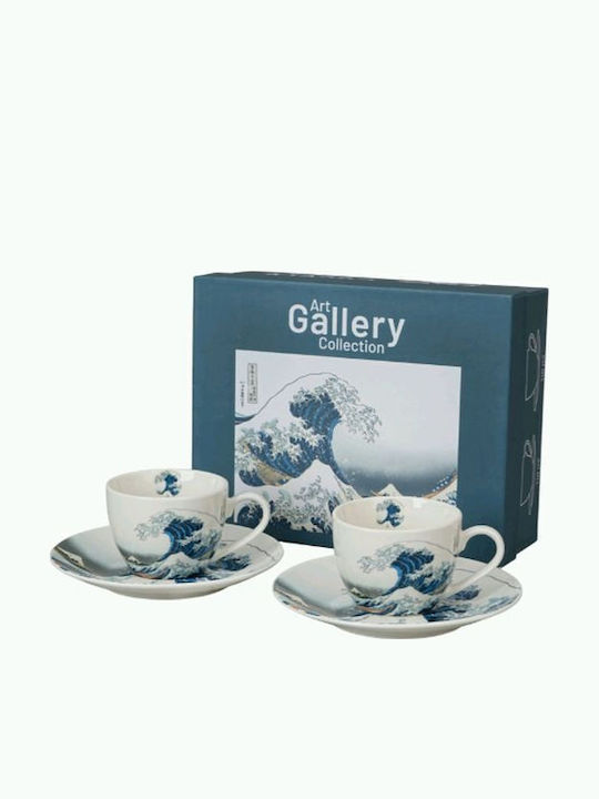 Σετ Φλιτζάνια Εσπρέσο Πιατάκια Duo Hokusai Great Wave 2 Τμχ