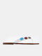 Women's White Flat Sandals