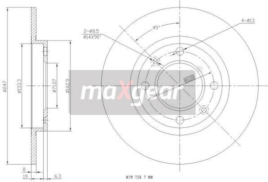 Диск За Спирачки Peugeot Отзад 306 Xsara 206 ZX 8533410