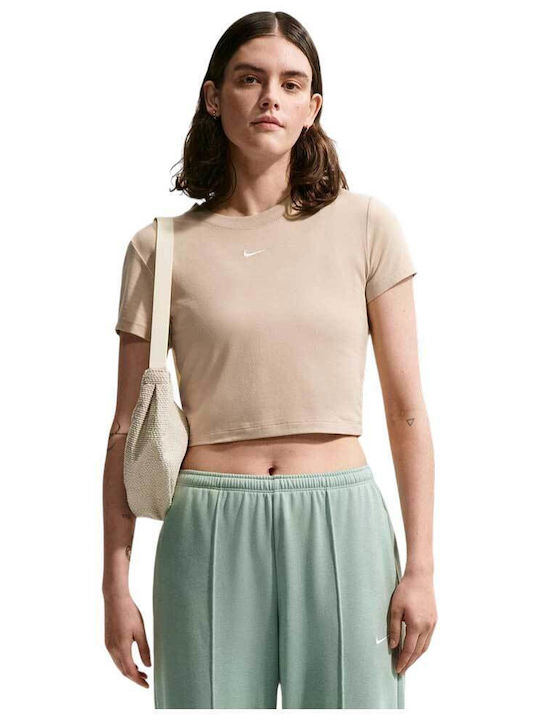 Nike Chill Knit Women's Crop T-shirt Beige
