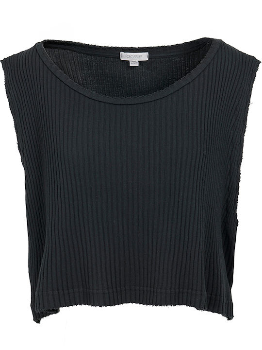 Women's Cotton Sleeveless Black Blouse