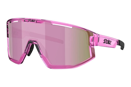 Bliz Fahrradbrillen mit Rosa Rahmen und Mehrfarbigen Linsen