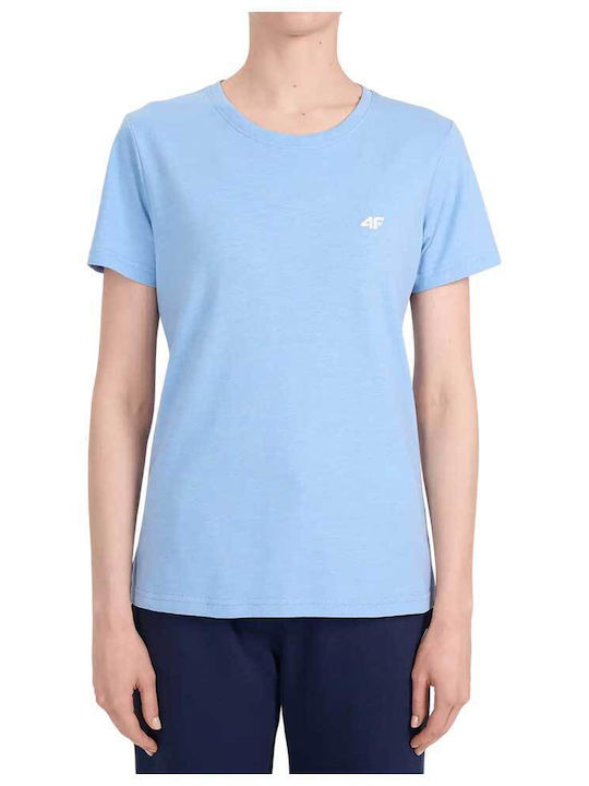 Women's Short Sleeve Light Blue Blouse