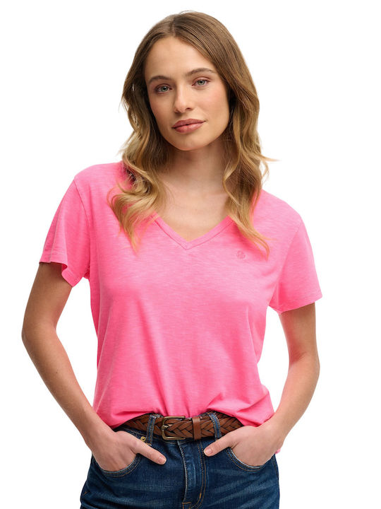 Superdry Studios Slub Emb Vee Γυναικείο T-shirt...