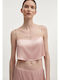 Women's Crop Top with Spaghetti Straps Pink
