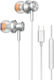 Tuniq In-ear Handsfree Ακουστικά με Βύσμα USB-C Ασημί