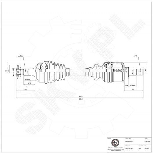 Halbachse Citroen Berlingo C4 Peugeot 307 Partner Vorne Linke 9812781180