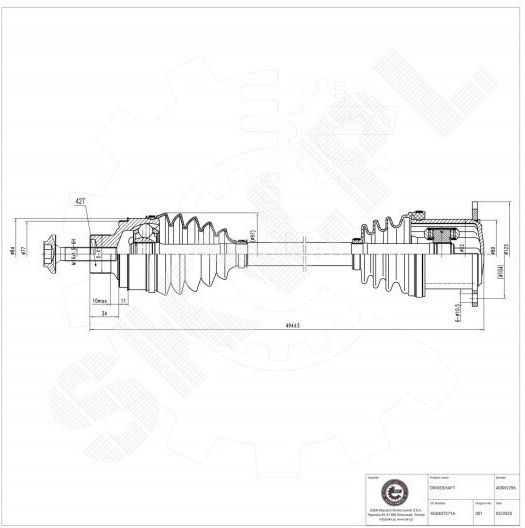 Halbachse Audi A6 A7 Vorne Linkes Rechtes 4g0407271a