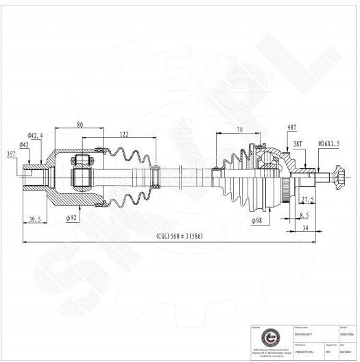 Половин Ос Ford Galaxy Seat Alhambra Vw Sharan Предна Дясна 7m0407272a
