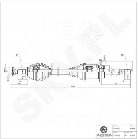 Ημιαξόνιο Nissan Qashqai X-trail Ii Renault Koleos I Εμπρός Δεξιά 39100jg72b