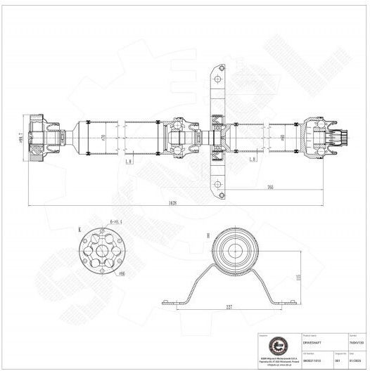 Предавателен Вал Задвижване Audi A4 B8 A5 8k0521101s