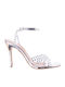 Damen Sandalen Silber Leder