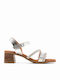 Damen Sandalen Aus Leder Anatomisch Silber