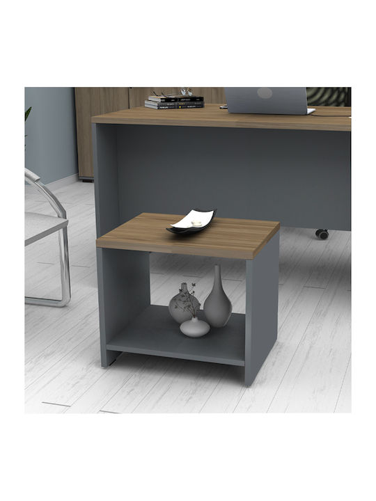 Rectangular Side Coffee Table Venturo Wooden Anthracite - Walnut W60xL60xH45cm