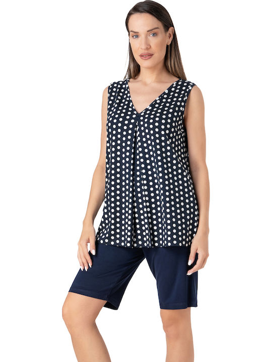 Relax Lingerie Summer Women's Pyjama Set Navy Blue