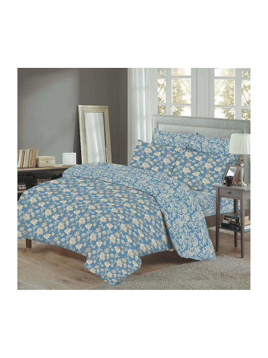 Marwa 26007 Set Of Double Bed Sheets With Rubbe...