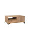 Rectangular Central Coffee Table Alicante Wooden with Drawers Natural Canella Oak M100xW64xH45cm