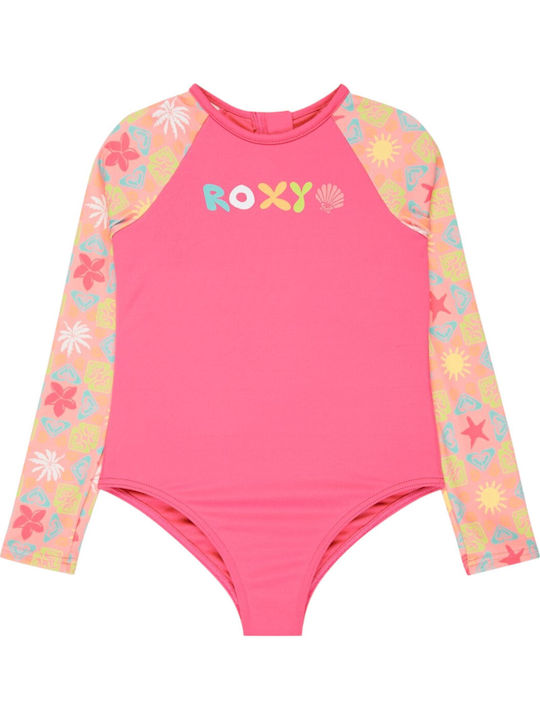 Roxy Check Tw Παιδικό Μαγιό Ολόσωμο με Μακρύ Μανίκι Πολύχρωμο