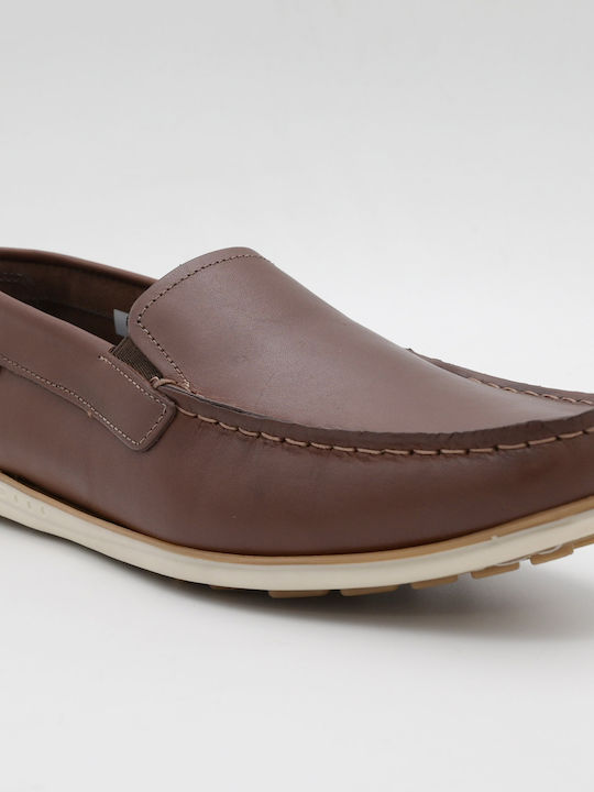 Leather Men's Loafers in Brown Colour