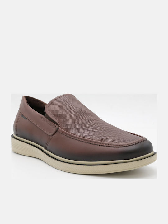 Δερμάτινα Ανδρικά Loafers σε Καφέ Χρώμα