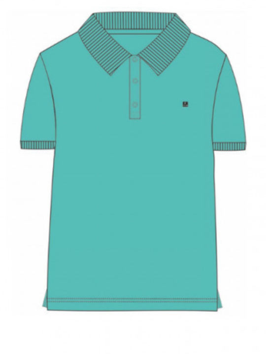 Funky Polo Pentru Copii Cu Mâneci Scurte Turcoaz
