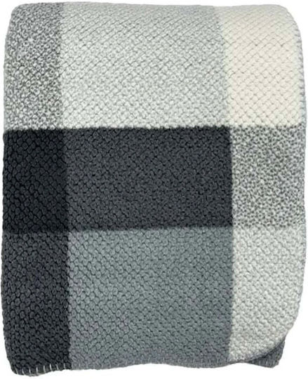 Plaid Blanket Cloudy 150x200cm Grey White