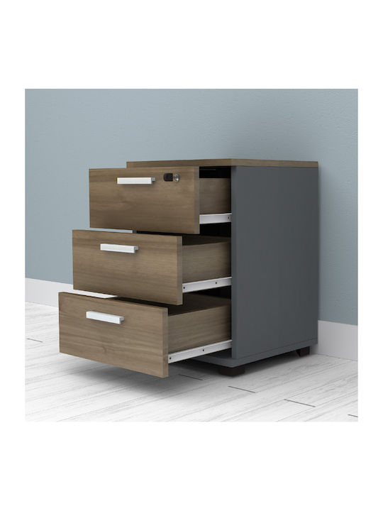Wooden Office Drawer Venturo Venturo with Lock & Drawers Anthracite 39x40x57cm
