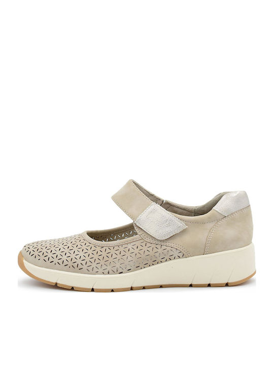 Jana Women's Ballerina Shoes With Strap in Beig...