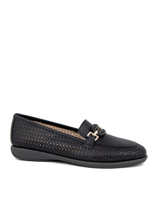 Leather Women's Moccasins in Black Colour