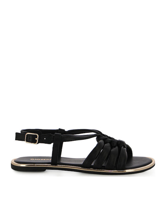 Gioseppo Leather Women's Flat Sandals Black