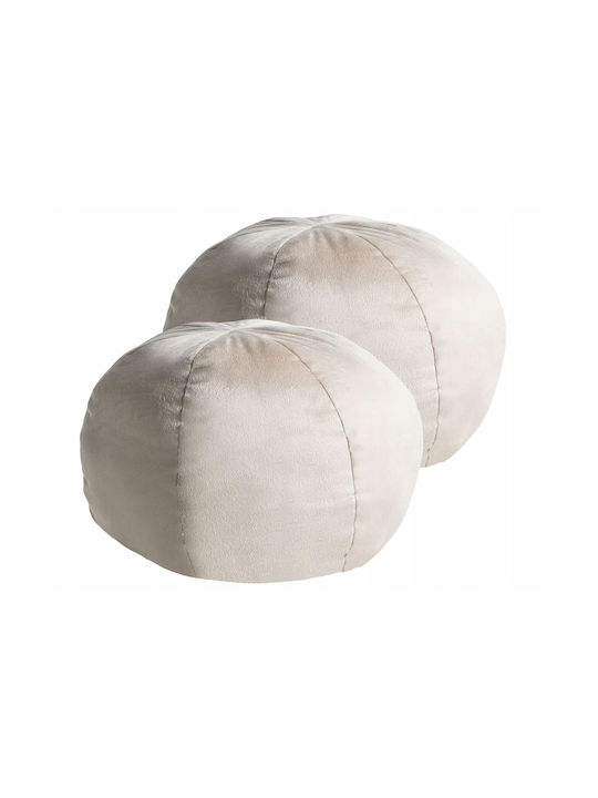 Beliani Sofa-Kissen aus Samt Off-White 33x33cm