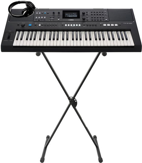 Yamaha Армониум PSR-E483 с 61 Клавиша с Поставка и Слушалки Черен Премиум Пакет II