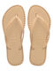Slim Flatform Loop Damen Zehentrenner in Beigem Stil