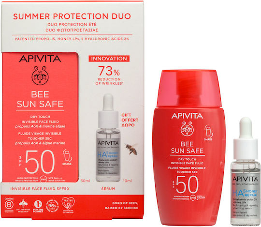 Apivita Dry Touch, Ha5 Honey Repair Σετ με Αντηλιακό Προσώπου & Serum SPF50 2τμχ