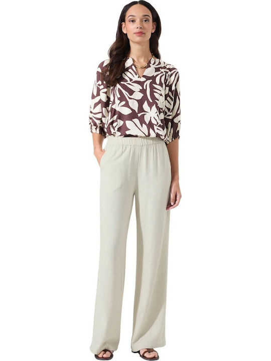 Garcia Women's Fabric Trousers Beige