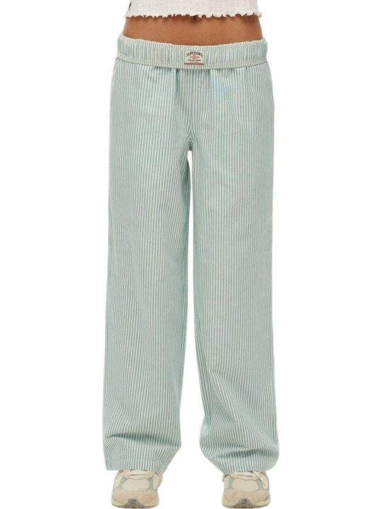 Superdry Ovin Women's Fabric Striped Green Trou...